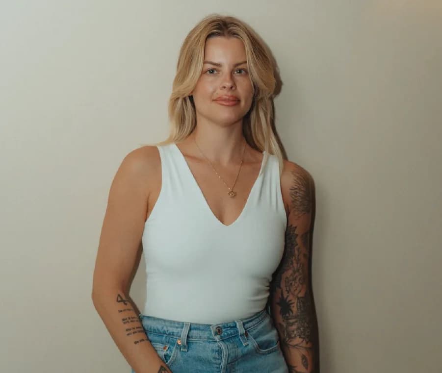 Portrait of Courtney Delvecchio, featured by Yoga Founders Magazine